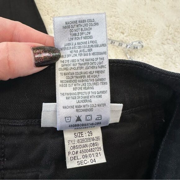 Joe's Jeans Black The Charlie High Rise Skinny Ankle Raw Hem Jean, 29 - Picture 8 of 10